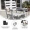 Merrick Lane Maitland Indoor/Outdoor Adirondack Dining Chair with Fold Out Cup Holder, Recycled All-Weather HDPE Adirondack Chair